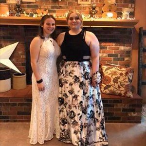 Floral print prom/ formal dress